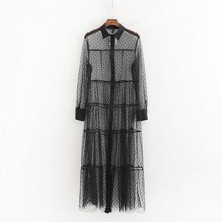 Mesh Midi Shirtdress