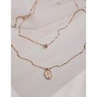 Medallion Layered Necklace Gold - One Size
