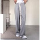High-waist Drawstring Sweatpants Gray - One Size