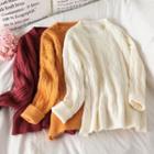 Cable-knit Loose-fit Sweater - 4 Colors
