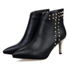 Studded Heel Ankle Boots