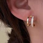 Glaze Layered Alloy Hoop Earring 1 Pair - Gold - One Size