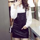 Faux Leather Pinafore