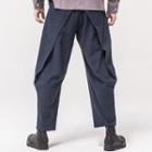 Chinese-style Pleated Straight-cut Pants