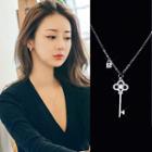 925 Sterling Silver Key Pendant Necklace With Gift Box - Silver - One Size