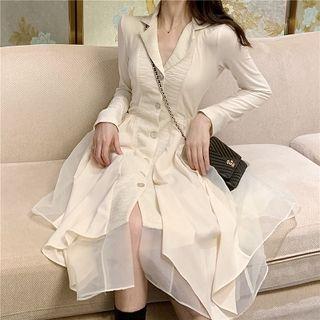 Irregular Long-sleeve Slim-fit Dress