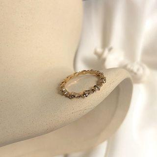 Rhinestone Ring 1 Pc - Ring - Gold - One Size