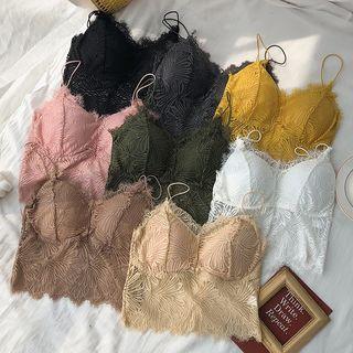 Eyelet Lace Cropped Padded Camisole Top