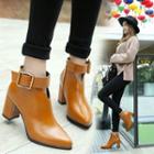 Block-heel Strapped Ankle Boots