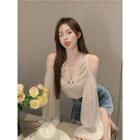 Long-sleeve Cold-shoulder Blouse / Camisole Top