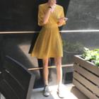 Floral Printed V-neck Short-sleeve Dress