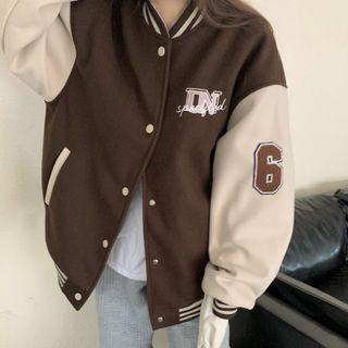 Long-sleeve Color Block Bomber Jacket