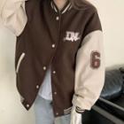Long-sleeve Color Block Bomber Jacket