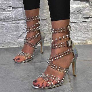 Beaded Stiletto-heel Sandals