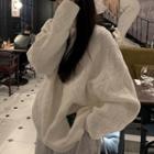 Drop-shoulder Oversized Sweater White - One Size