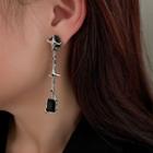 Star Rhinestone Alloy Dangle Earring Eh1145 - 1 Pair - Earrings - Silver - One Size