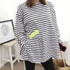 Tag-detail Striped Long T-shirt