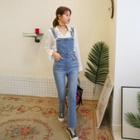 Boot-cut Washed Overall Jeans