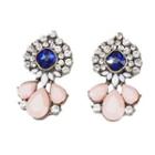 Rhinestone Alloy Dangle Earring 1 Pair - Pink & Silver - One Size