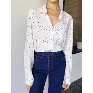 Pocket-front Dot Pattern Shirt