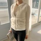Sherpa-fleece Slim-fit Knit Vest