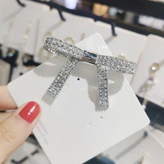 Rhinestone Bow Brooch 1 Pair - As Shown In Figure - One Size
