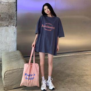 Lettering Loose Fit Short-sleeve T-shirt