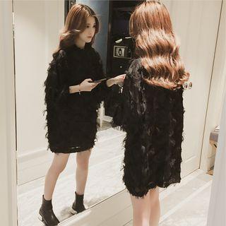 Feather Long-sleeve Dress