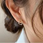 Square Alloy Earring 1 Pr - Gold - One Size