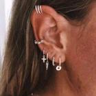 Alloy Ear Stud Set Set Of 6 - Silver - One Size