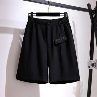 Elastic Waist Lettering Shorts
