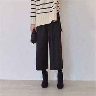 Sash-waist Wide-leg Pants