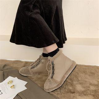 Fluffy Lace Up Snow Boots