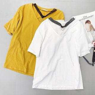 Short-sleeve Lace Strap Top