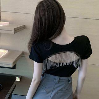 Open Back Fringed Top