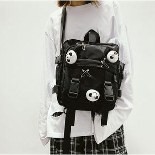 Panda Accent Snap Buckle Crossbody Bag