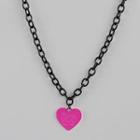 Heart Necklace Black & Pink - One Size