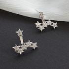 Rhinestone Starry Earrings 1 Pair - 925 Silver Needle - One Size