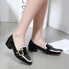 Two Tone Square Toe Patent Loafers