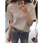 Short-sleeve Round-neck Cotton T-shirt