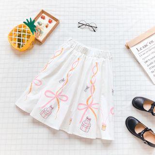 Gift Box Print A-line Skirt