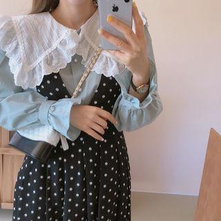 Lace-frill Sailor-collar Blouse