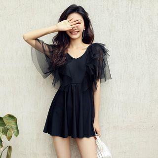 Cap-sleeve Swim Dress