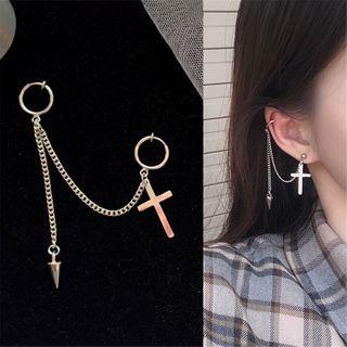 Alloy Chain & Cross Dangle Earring