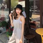Linen Blend Cropped Wide-leg Jumpsuit