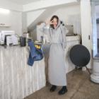 Gathered-waist Maxi Hoodie Dress