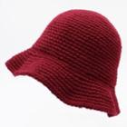 Knit Bucket Hat Dark Wine Red - One Size