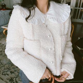 Beaded Trim Button-up Jacket