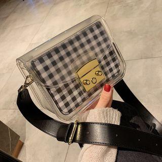 Flap Panel Gingham Crossbody Bag
