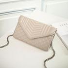 Quilted Envelop Clutch With Chain Strap